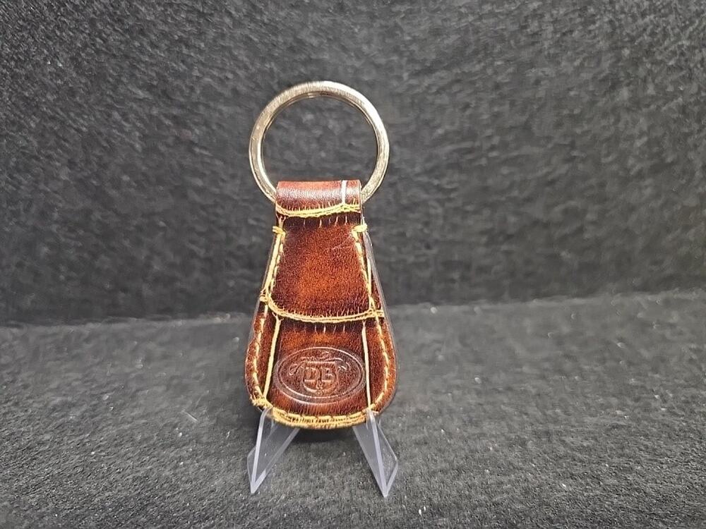 Dooney & Bourke Vintage Brown Leather Keychain Key Ring Key Fob